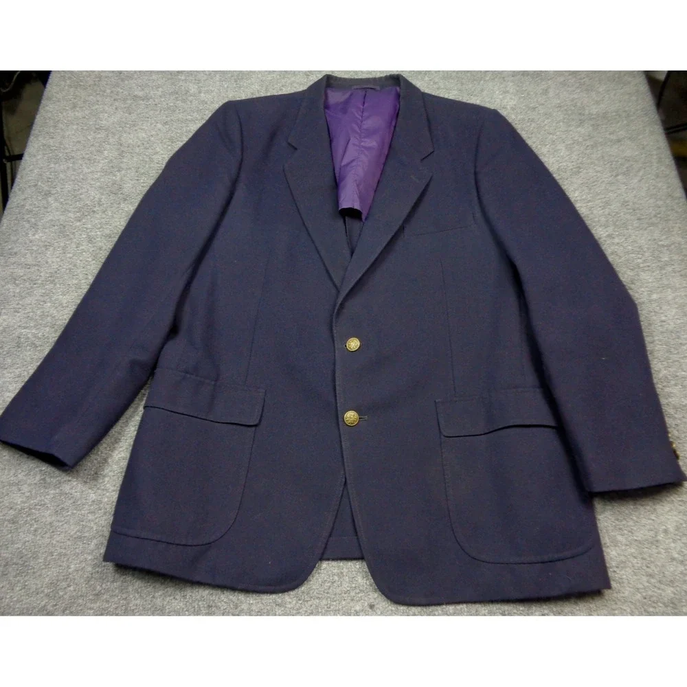 Vintage Patagonia Mens Navy Blue Field Jacket Blazer Sport Coat Sz 44L 2-Button